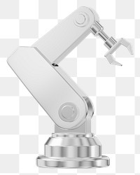 PNG 3D silver  factory robot, element illustration, transparent background