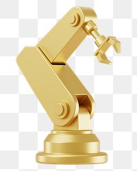 PNG 3D gold factory robot, element illustration, transparent background