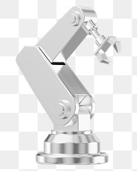 PNG 3D silver factory robot, element illustration, transparent background