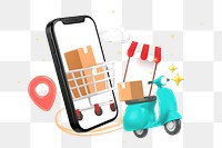 Small business delivery png, 3D collage remix, transparent background