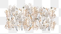 Autumn aesthetic png flower branch collage art on transparent background