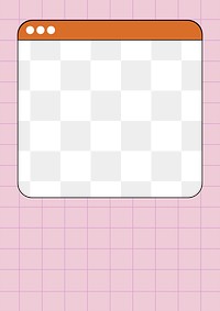 Pink png frame, browser window, transparent background