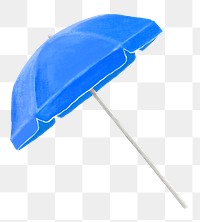 Blue beach umbrella png, transparent background