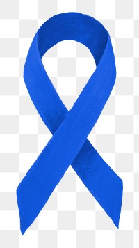 Blue ribbon png, child abuse awareness illustration, transparent background