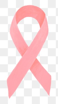 Pink ribbon png, uterine cancer awareness illustration, transparent background