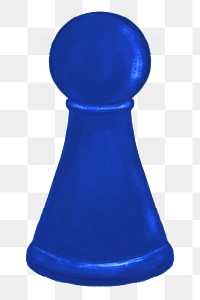 Blue pawn png chess piece, transparent background