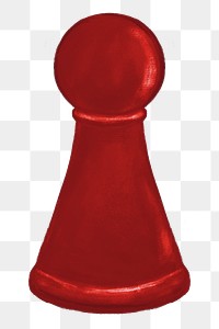 Red pawn png chess piece, transparent background