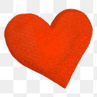 Red heart shape  png sticker, transparent background