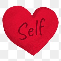 Self-love heart  png sticker, transparent background