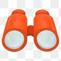 Orange binoculars png, transparent background