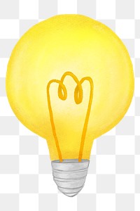 Light bulb png, creative idea illustration, transparent background