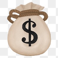 Money bag png illustration, transparent background