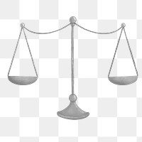 Silver justice scales png, transparent background