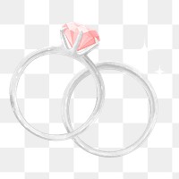 Couple wedding rings png, jewelry illustration, transparent background