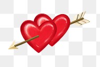 Arrow through heart png sticker, Valentine's Day remix, transparent background