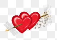 Arrow through heart png sticker, Valentine's Day remix, transparent background