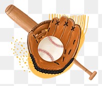 Baseball glove png sticker, sport equipment remix, transparent background