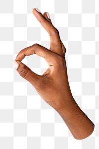 PNG African American woman with an okay hand sign, collage element, transparent background