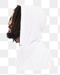 White hoodie png, men's fashion, transparent background