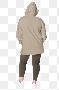 PNG Women's hoodie fashion  back view transparent background