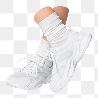 White sneakers png, sportswear, transparent background