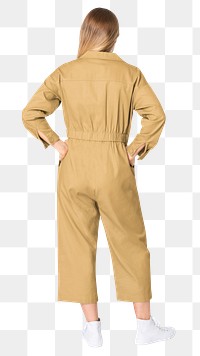 PNG Women’s jumpsuit back view transparent background