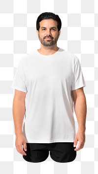 Png white t-shirt, indian male model, transparent background