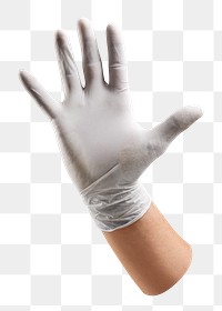 PNG Medical gloved hands collage element, transparent background