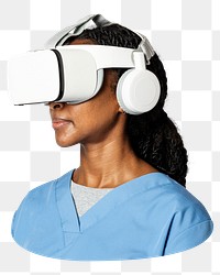 Doctor in VR glasses png, transparent background