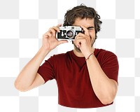 Man png taking photo , transparent background