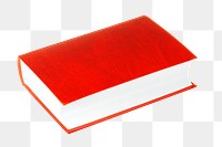 Png red book, isolated object, transparent background