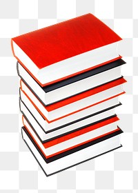 Png pile of books, isolated object, transparent background