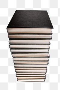 Book stack png collage element, transparent background