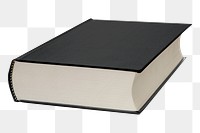 Png black book, isolated collage element, transparent background