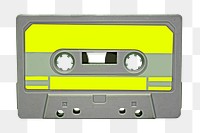 Png cassette tape, isolated collage element, transparent background