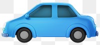 Blue car png, 3D vehicle illustration, transparent background