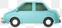 Blue car png, 3D vehicle illustration, transparent background