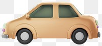 Brown car png, 3D vehicle illustration, transparent background