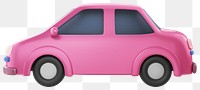 Pink car png, 3D vehicle illustration, transparent background