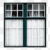 Green window png collage element, transparent background