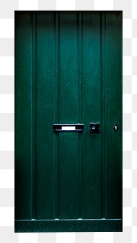 Green door png collage element, transparent background