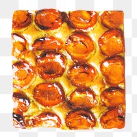 Glazed peach pie png, transparent background