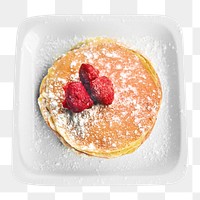 Breakfast strawberry pancake png, transparent background