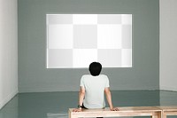 Exhibition film screen png mockup, transparent design