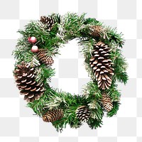 Christmas wreath png, collage element, transparent background