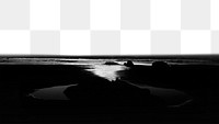 Black beach png collage element on transparent background