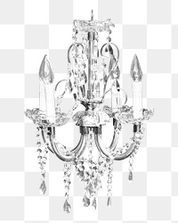 Chandelier png collage element, transparent background