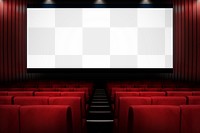 Movie screen png mockup, transparent design