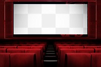 Movie screen png mockup, transparent design