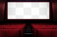 Movie screen png mockup, transparent design